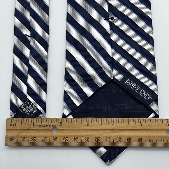 Michael Kors Lands End Silk Neckties Lot of 3 / 1 Bow Tie Striped Blue Orange - Picture 9 of 16